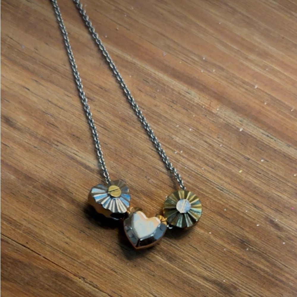 Coach Gold and Silver Heart Necklace